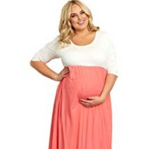 3X Pinkblush Plus Size Maternity Maxi Dress